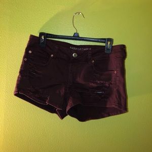 American Eagle Maroon Mini Shorts